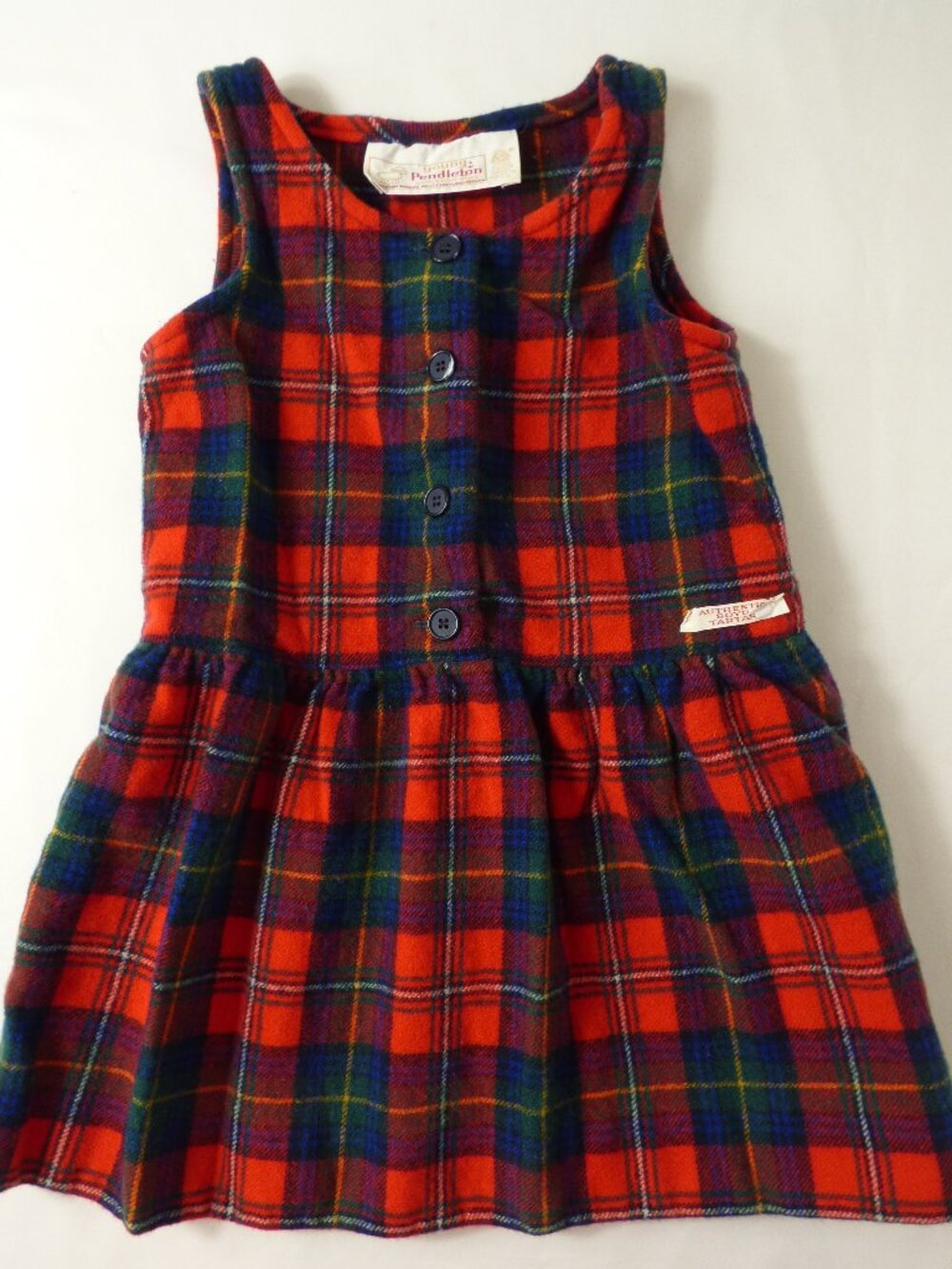 Vintage Pendleton Plaid Wool Dress Girls, Size 4